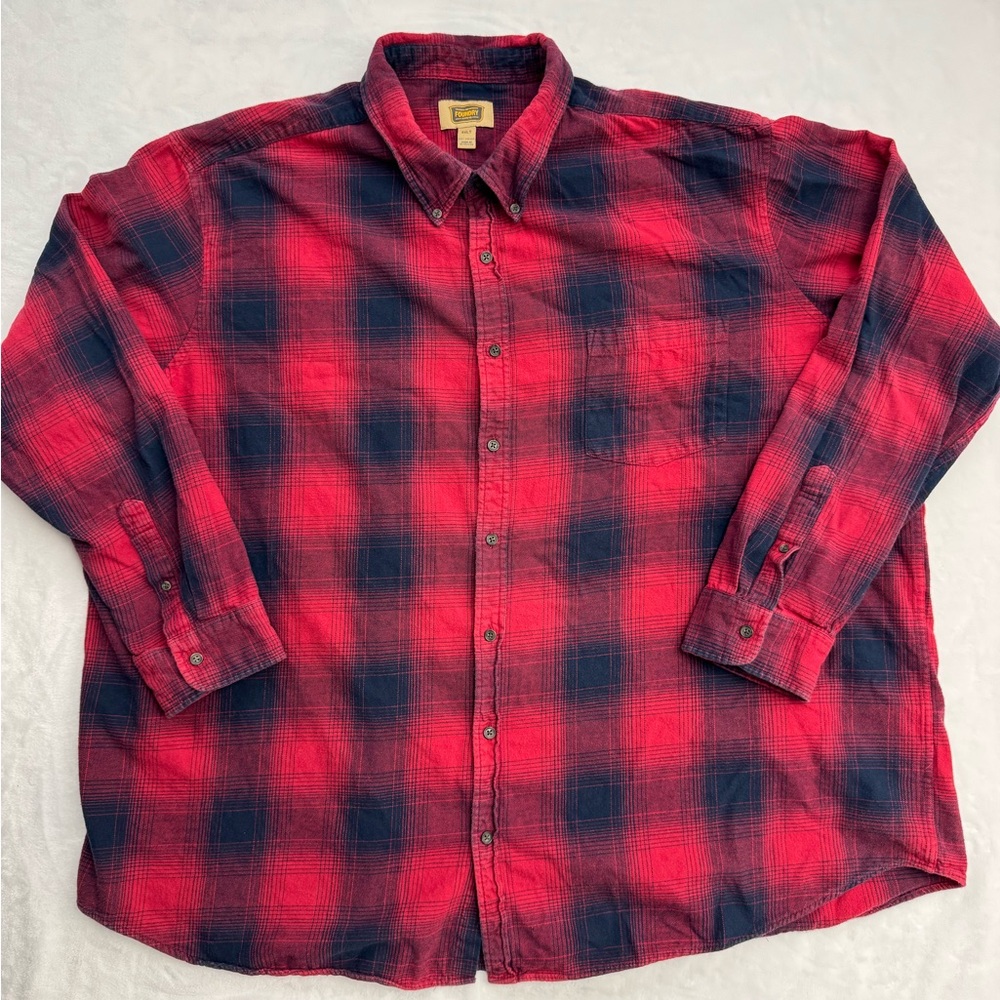 The Foundry Flannel Shirt Mens 4XLT Tall Plaid Workwear Outdoor Gorpcore Cabin